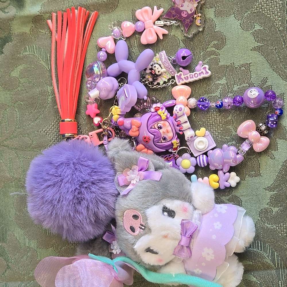 Floral Kuromi Keychain/Dangler